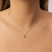 Pendentif diamant naturel rond 1.00 carat or blanc Ella